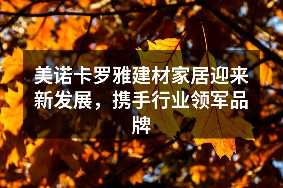 美诺卡罗雅建材家居迎来新发展，携手行业领军品牌